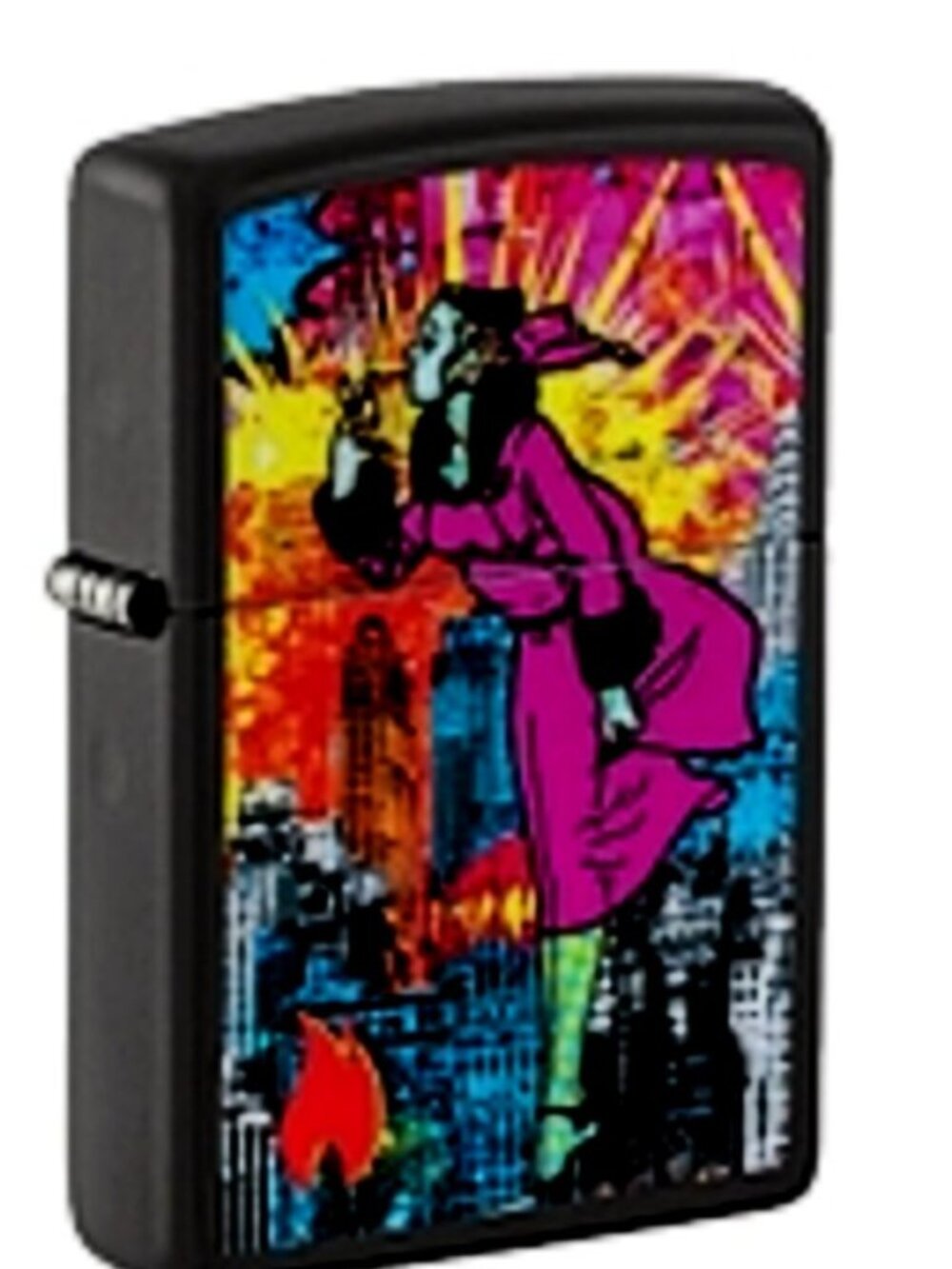 Colorful Black Windy Pool GirlZippo